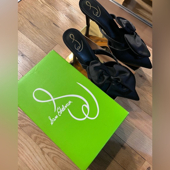 Sam Edelman Black Satin Veranda Mules - Picture 7 of 8